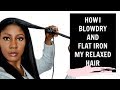 How to blow dry and flat iron RELAXED hair