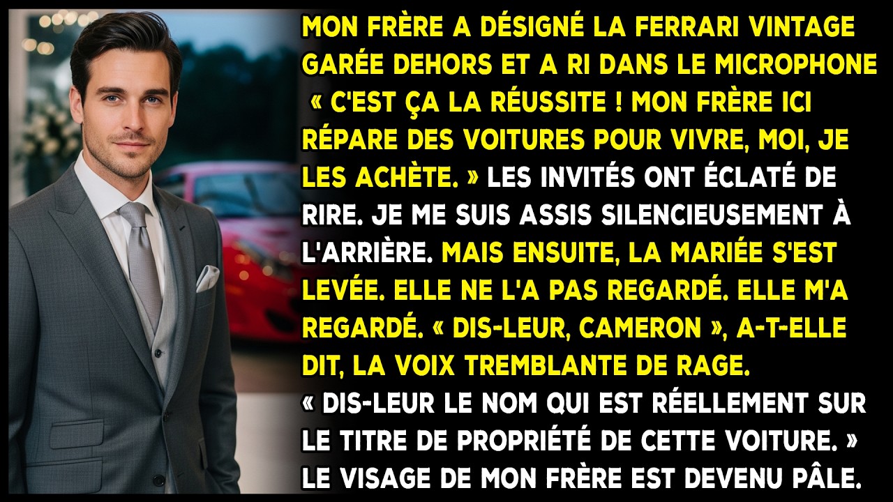 Mon frère s'est moqué de mon « sale boulot » à son mariage. La mariée a révélé la Ferrari.