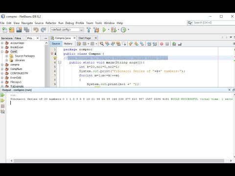Java Program to Display Fibonacci Series using loops - YouTube