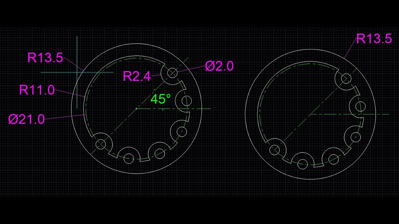 AutoCAD 2D Practice 21 Set 1 - YouTube