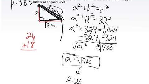 (2nd part) 7-1 Pre-Alg. Pearson - Understand the Pythagorean Theorem