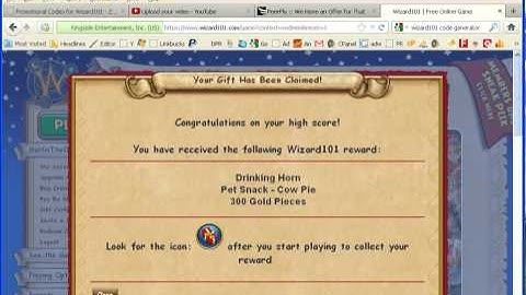 Wizard 101 Code Generator From ChatAndGames - Working! 2012 - 2013