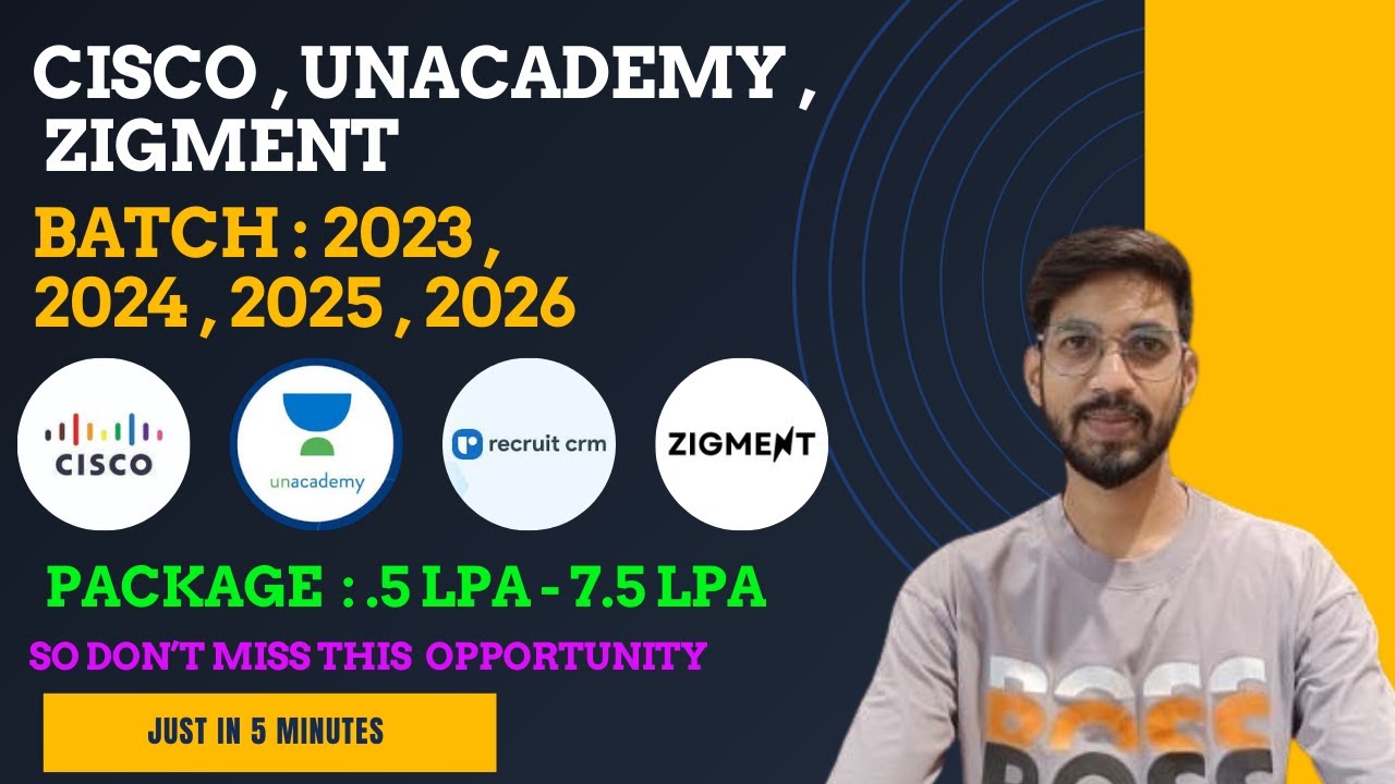 Unacademy, Cisco Biggest Hiring | OFF Campus Drive For 2026, 2025, 2024 ...