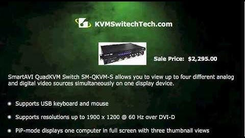 SM-QKVM-S SmartAVI QUADKVM Quad Screen Splitter PIP KVM Switch