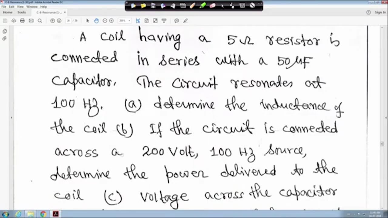 Resonance And Maximum Power Transfer Theorem (Contd.) 