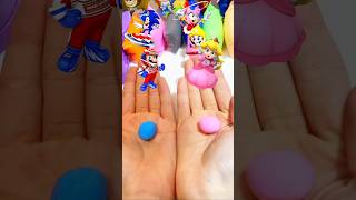 Blues vs Pinks🌈 #mario #peach #sonic #amyrose #claymixing #clayart  #colormixing