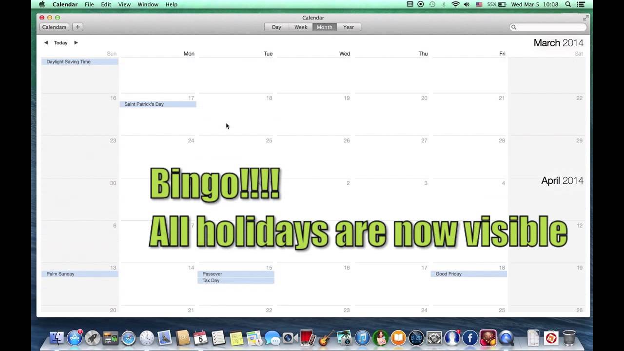 How To Show Holidays In The Calendar App On OS X Mavericks YouTube How To Show Holidays In The Calendar App On OS X Mavericks YouTube