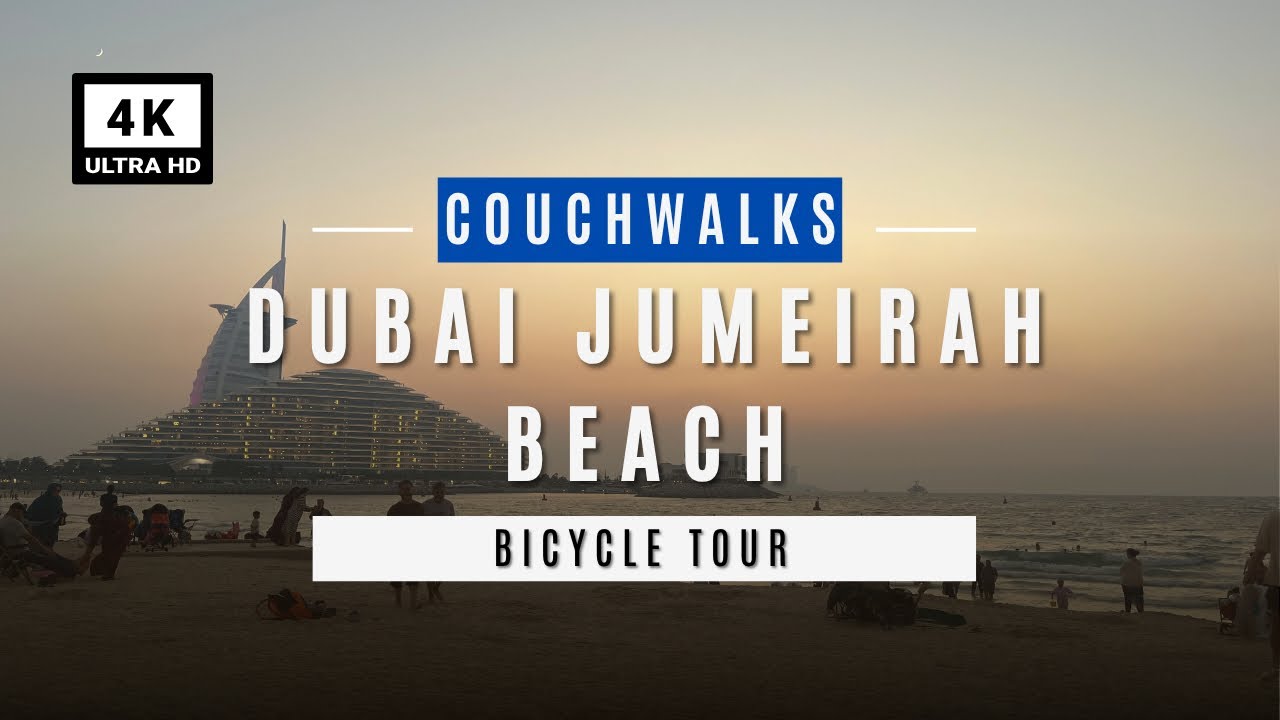 🚴‍♀️ 4K Cycling Tour Along Jumeirah Beach Dubai | Sunset Ride with Stunning Sea Views 🌊🌴