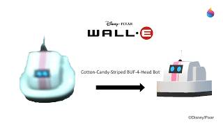 Paint 3D Tutorial: Cotton-Candy-Striped BUF-4-Head Bot ~ WALL-E (2008)