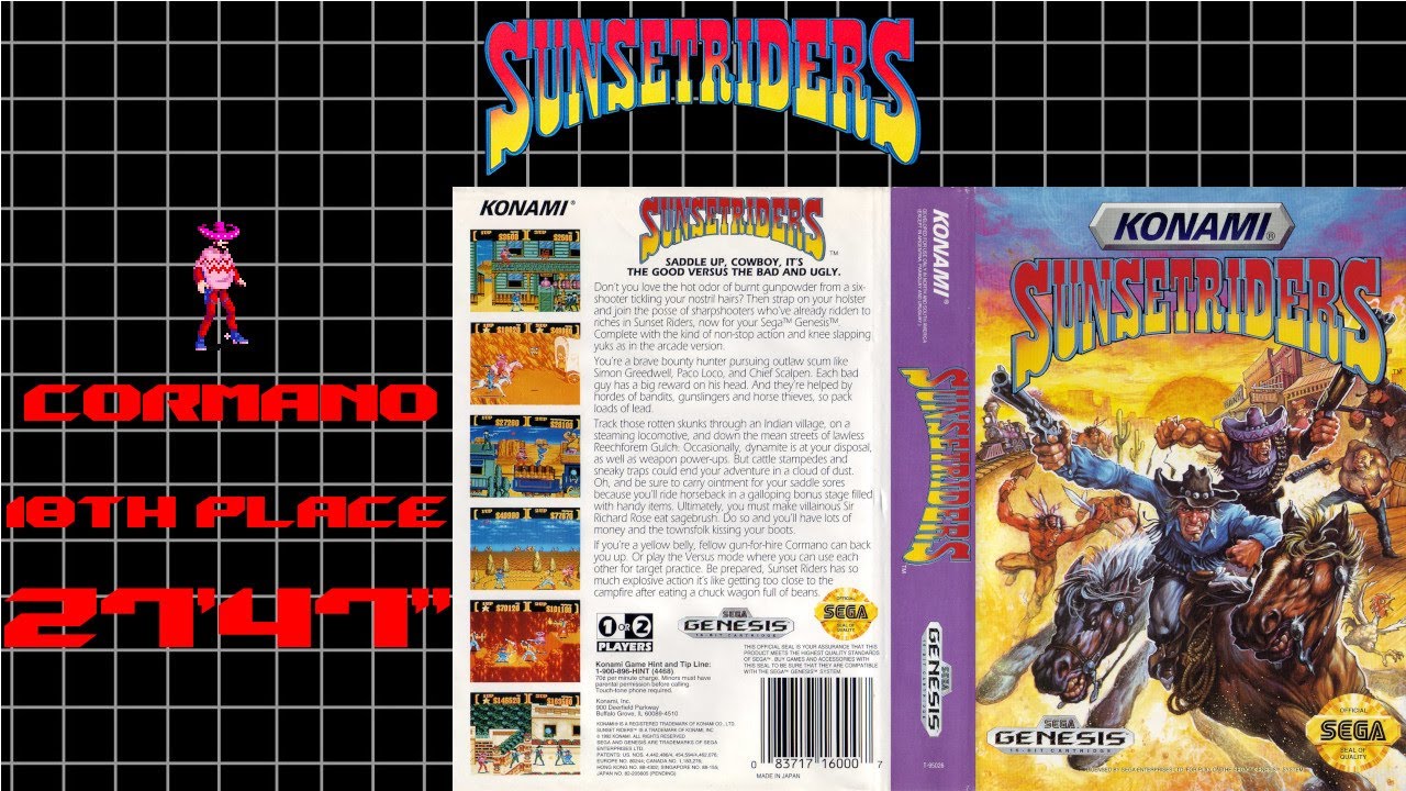 Sunset Riders [GEN] Cormano Playthrough [27'47