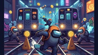 Among Us runner — look at that little guy sprinting! 👀Dodge the trains… jump… slide — smooth moves! screenshot 2