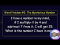 Word Problem Series #2 l The Mysterious Number