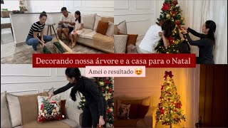 Decorando nossa árvore e detalhes natalinos na casa | amei o resultado | criando memórias | Léia V.