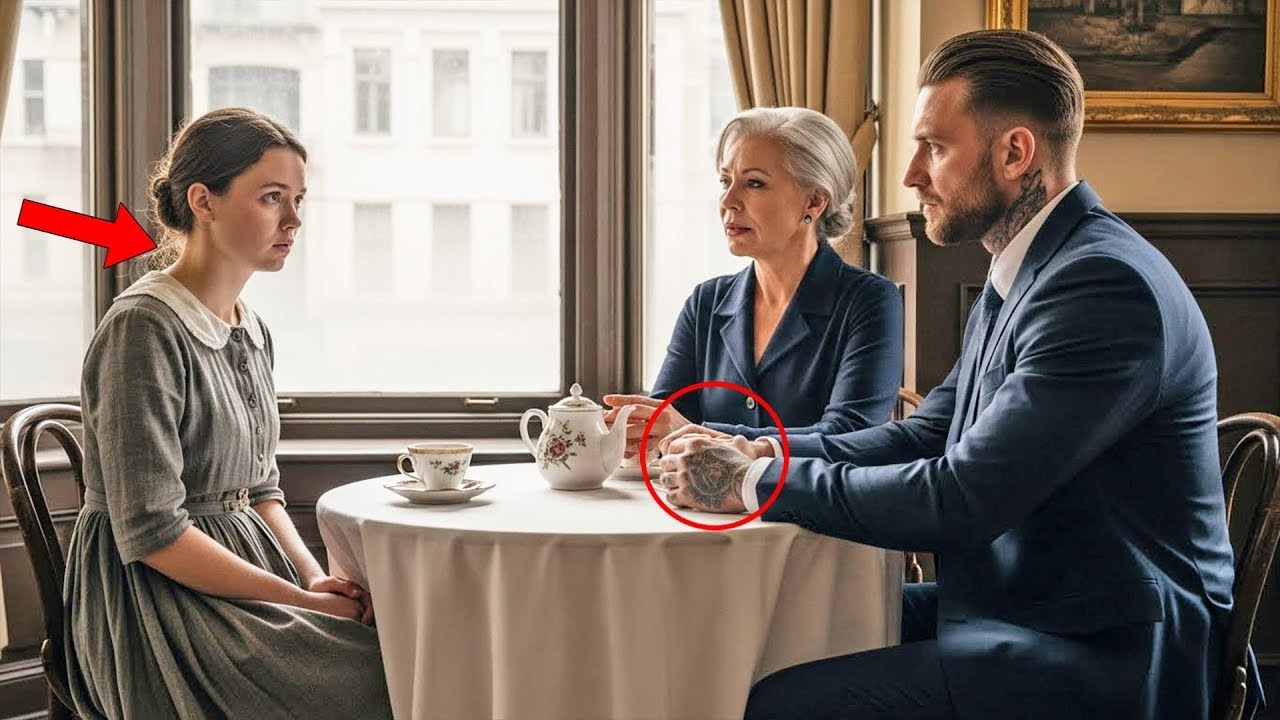 Tomaba té sola — hasta que la madre del jefe mafioso susurró: “Finge ser su prometida”