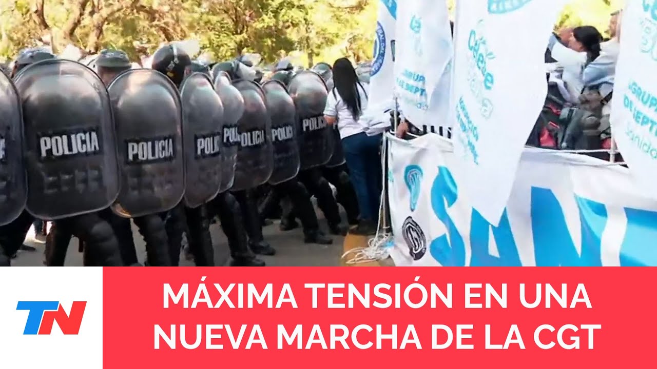 Tensión en la marcha de la CGT: aplican el protocolo antipiquetes e ...