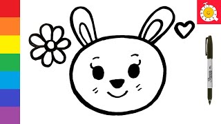 How to draw A Cute Bunny for kids,Toddlers|| Drawing for kids