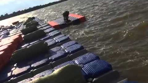 Floating dock on the wave