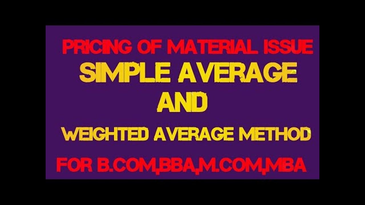 Material simple average method - YouTube