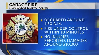 Appleton garage fire produces $10,000 worth of damages, no injuries reported