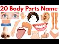 20 शरीर के अंग | Learn 20 Body Parts Names in English with Pictures and Sounds for Kids