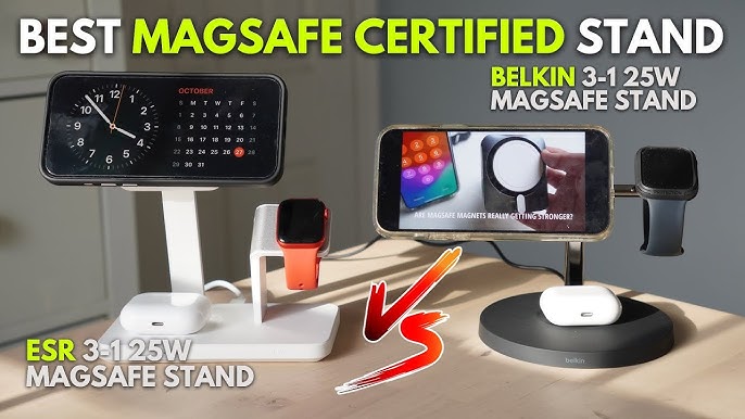 Station de charge sans fil 2-en-1 BOOST↑CHARGE™ PRO avec MagSafe de Belkin  - Blanc - Apple (FR)