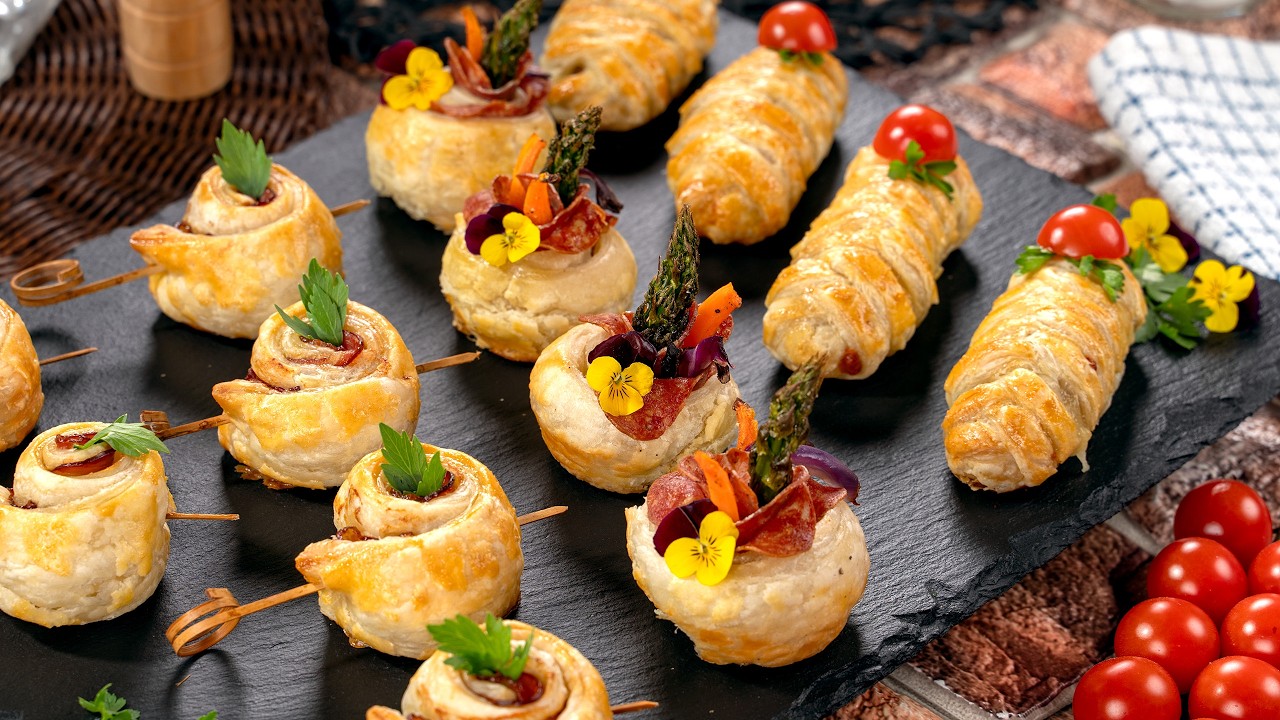 Идеи рецептов закуски из слоеного теста – с курицей, беконом, спаржей