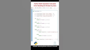 Python Math Operation Calculator - Error Handling for Division by Zero #pythoncalculatorfunction