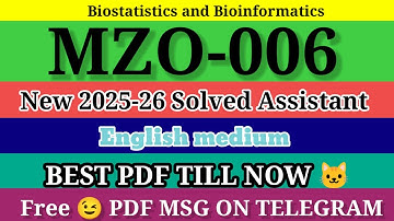 MZO O06 SOLVED ASSIGNMENT 2025 || mzo O06 solved assignment 2026 in English ll ignou mzo6
