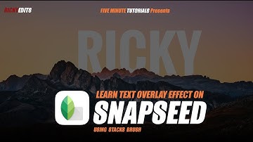 Learn Audi Photography Text Overlay Effect on Snapseed | 5 Minute Tutorials | RICKYEDITS