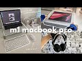  m1 macbook pro 13" silver | unboxing, setup, customization, & accessories [collab w/ somic]