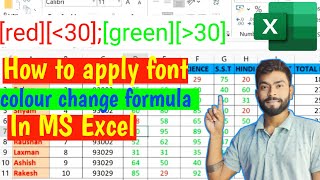 how to change font colour automatic based on value | ,excel formula to change text color