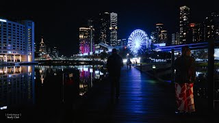 [4K] i walked alone at night in Melbourne next to the water (in the city)