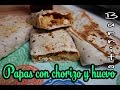 Como preparar burritos de papas con chorizo y huevo