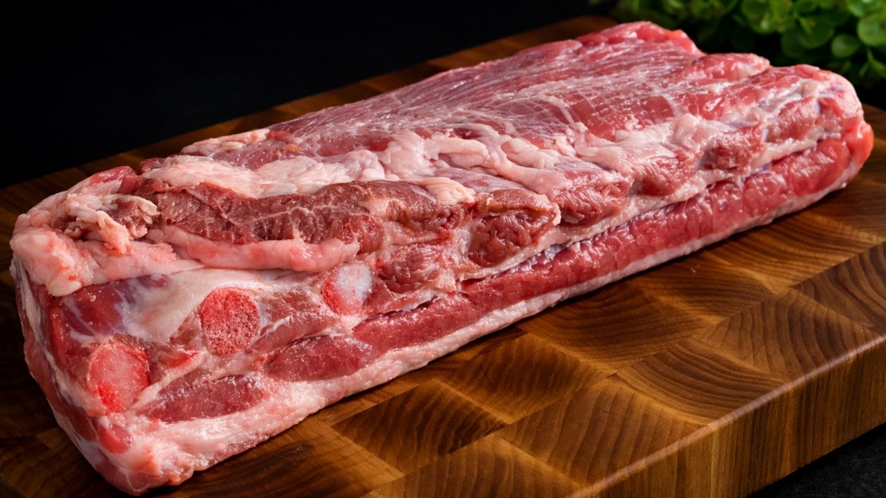 1.5 kg of pork — I don’t fry it anymore, a restaurant showed me the perfect way