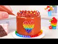 Colorful Rainbow Cake 🌈 Tasty Miniature Rainbow Chocolate Cake Decoration For Summer Party 🍫🍫