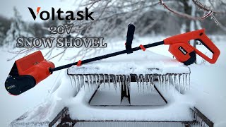 VOLTASK 20V Cordless Snow Shovel Review and Test: Clear Snow with Ease. 12-Inch Path and 4AH Battery