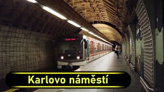 Metro Station Karlovo náměstí - Prague 🇨🇿 - Walkthrough 🚶