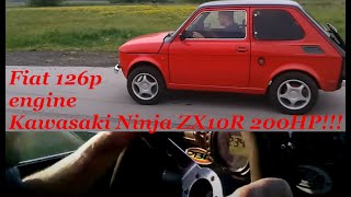 Maluch Fiat 126p swap Kawasaki Ninja ZX10R 200KM