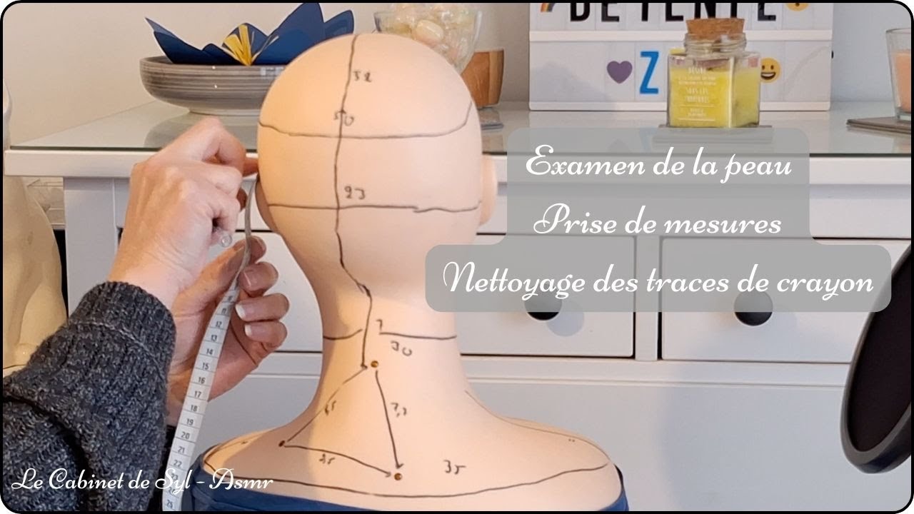 ASMR FR - Examen de la peau - mesures et nettoyage des traces de crayon (chuchotement)