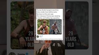 Celebrity Thomas Brodie-Sangster was three times smaller than Hafthor Julius Bjornsson at the same age Profile