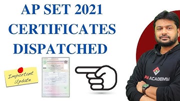 AP 2021 Certificates Dispatched  | Important Update #apset2021
