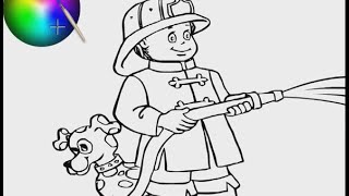 Firefighter Coloring Pages For Kids - Firefighter Coloring Pages