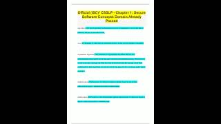 Official ISC CSSLP Chapter 1 Secure Software Concepts Domain Already Passed1190