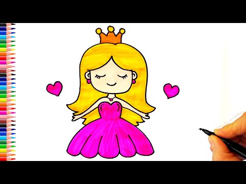 Çok Kolay Prenses Çizimi - Prenses Nasıl Çizilir? - Prenses Çizimi - How To Draw a Princess