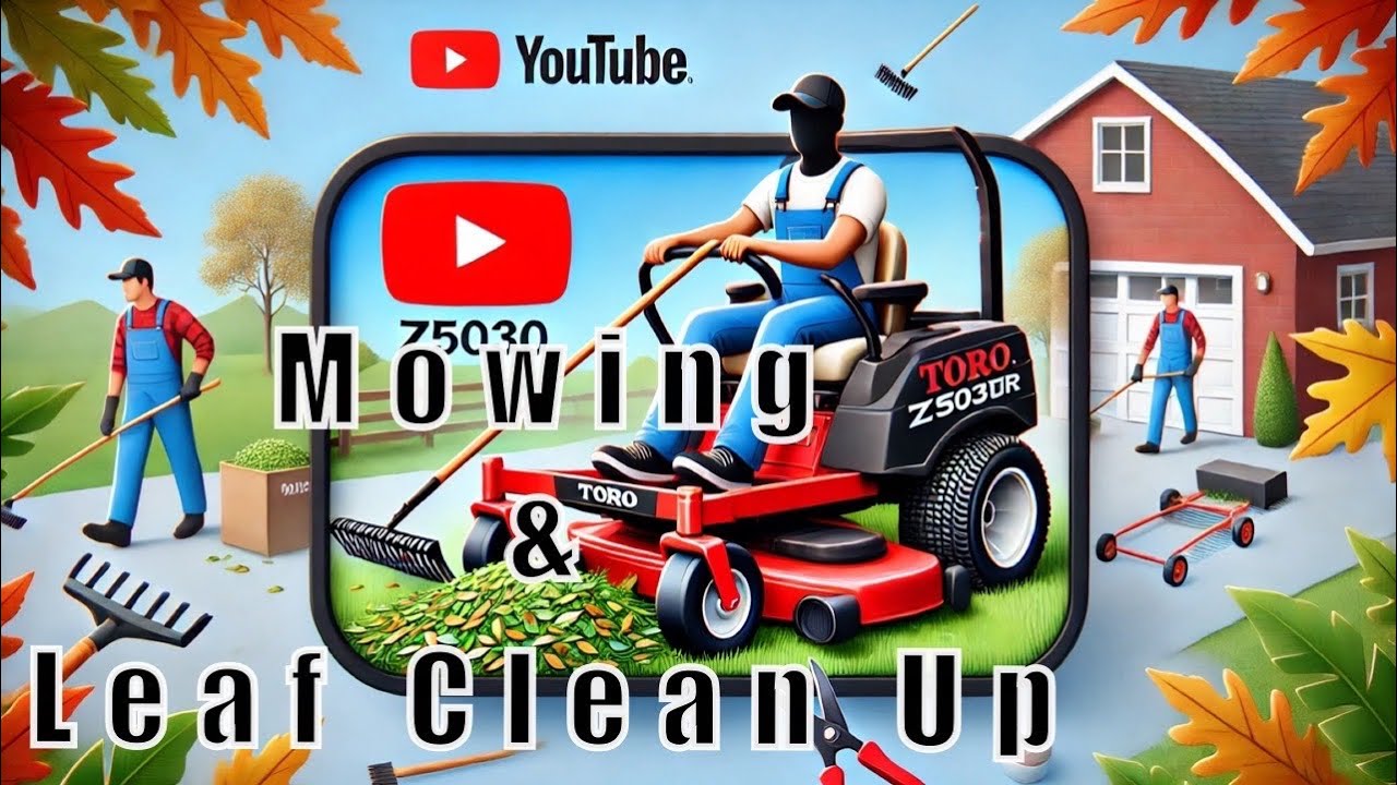 Fall Lawn Mowing and Leaf Cleanup - YouTube