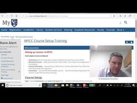 MyCC overview as well as Rave and Faculty Tab