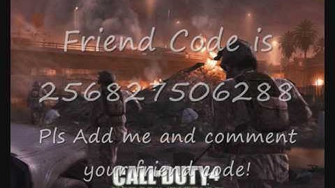 My Cod4 Reflex wii Friend Code