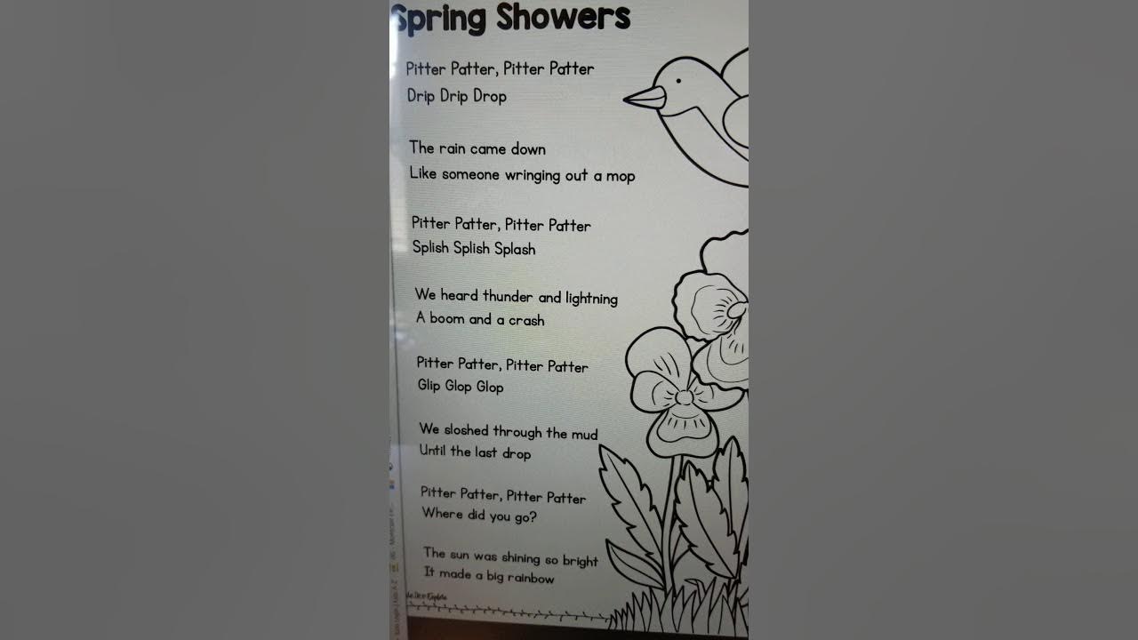 Spring Showers poem, read by Ms. Reynolds YouTube