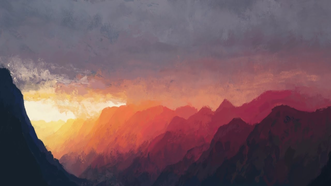 Landscape Sunset Digital Painting