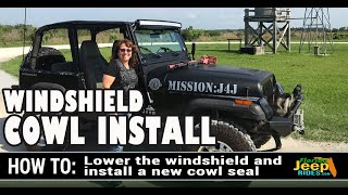 1995 wrangler windshield COWL seal and grab bar install. - YouTube